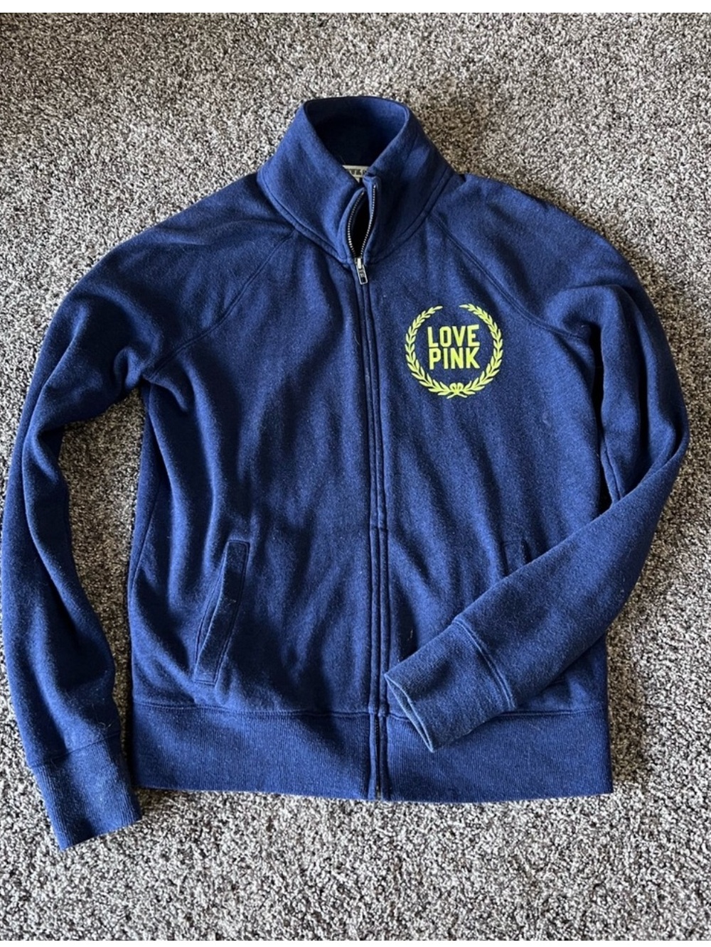 Victoria’s Secret Pink Navy Blue Full Zip Small
